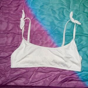 NWT AQUA Swim Square Neck Eyelet Bralette Women's Bikini Top